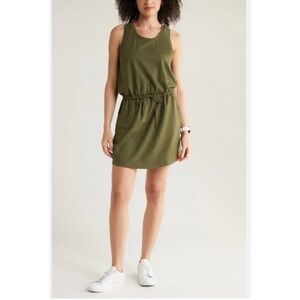 NWT-Zella Live In Sleeveless Dress - Green Olive
